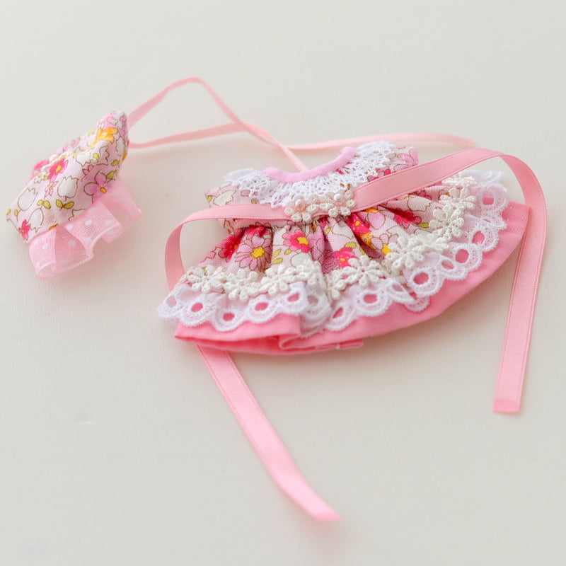 HANDMADE DRESS FOR MOTHER PINK RIBBON Calico Critters Sylvanian Families