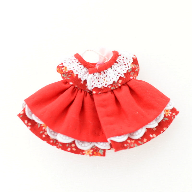 HANDMADE DRESS FOR MOTHER RED LAYERING Calico Critters Sylvanian Families