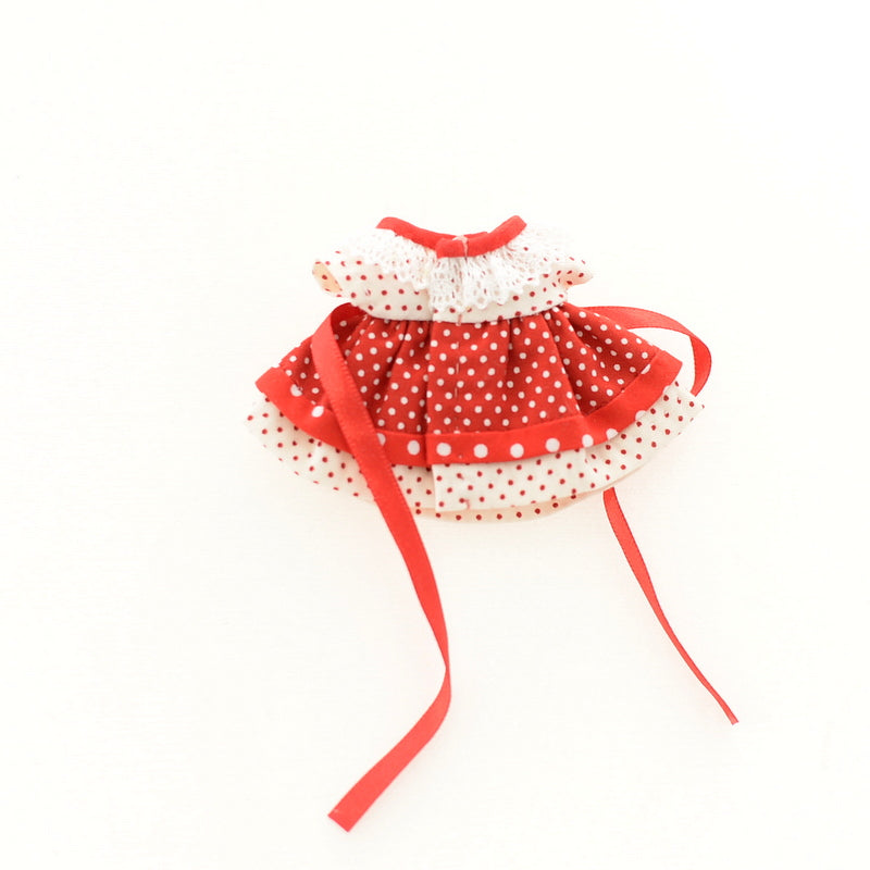 HANDMADE DRESS FOR MOTHER RED POLKA DOTS Calico Critters Sylvanian Families