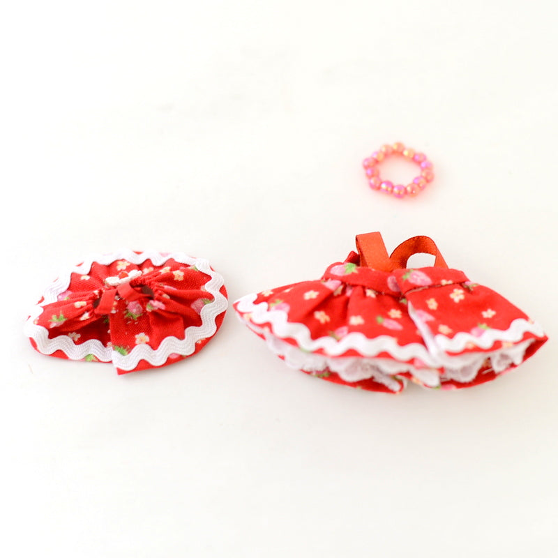 HANDMADE DRESS FOR GIRL & BABY RED MATCHING Calico Critters Sylvanian Families