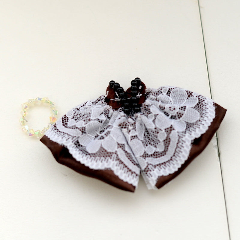 HANDMADE DRESS FOR GIRL BROWN SATIN Calico Critters Sylvanian Families