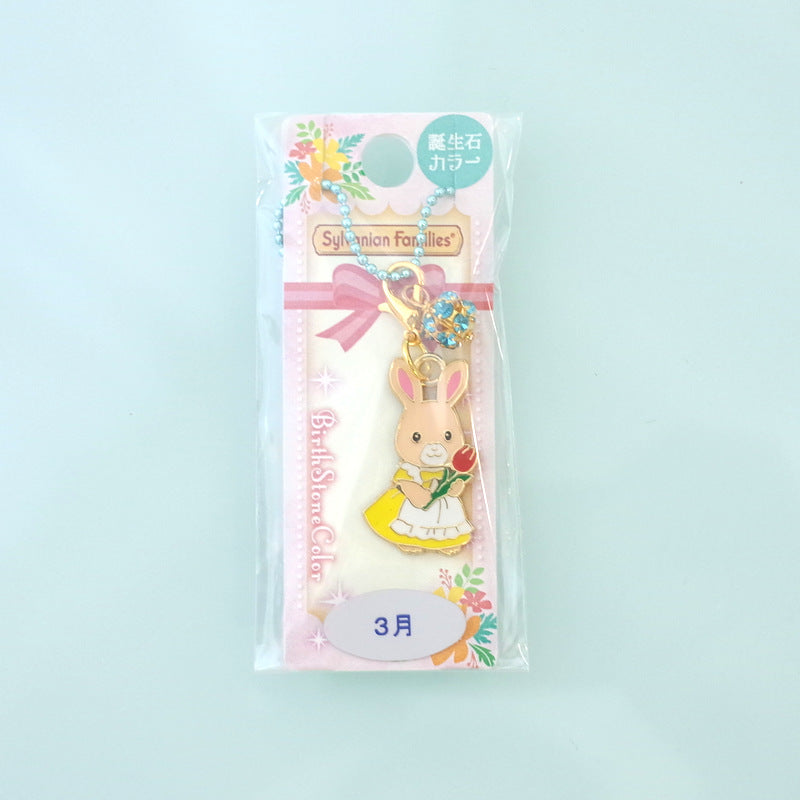 PORTE-CLÉS LAPIN HANAZONO Anniversaire Couleur Juin Calico Sylvanian Families