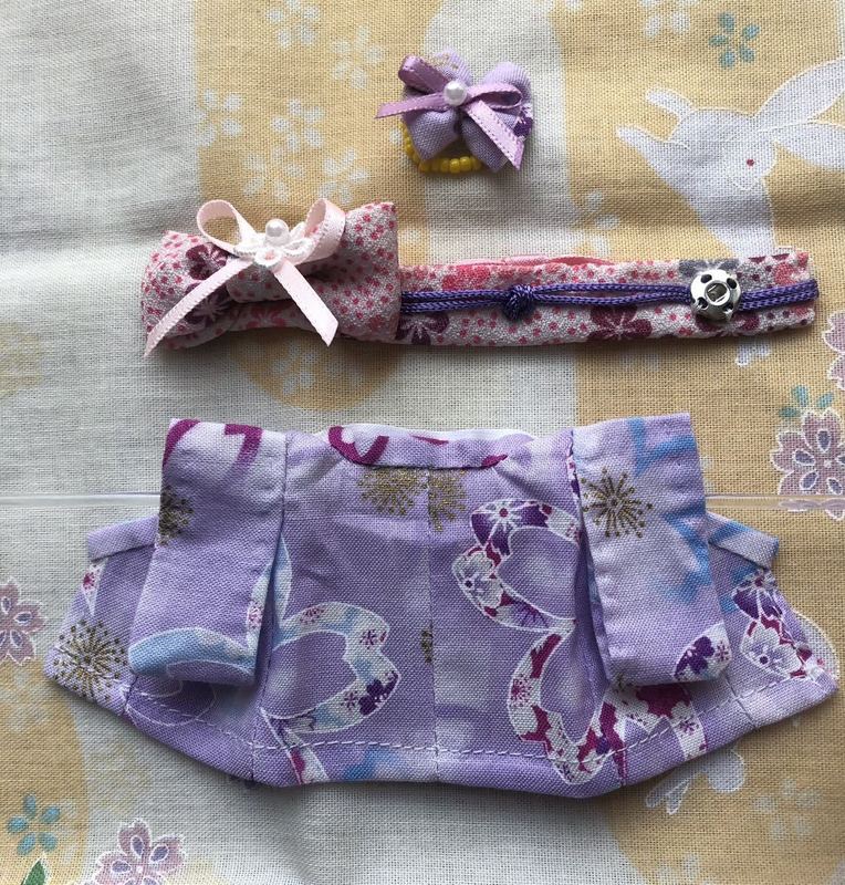 HANDMADE KIMONO FOR MOTHER PURPLE FLOWER Calico Critters Sylvanian Families