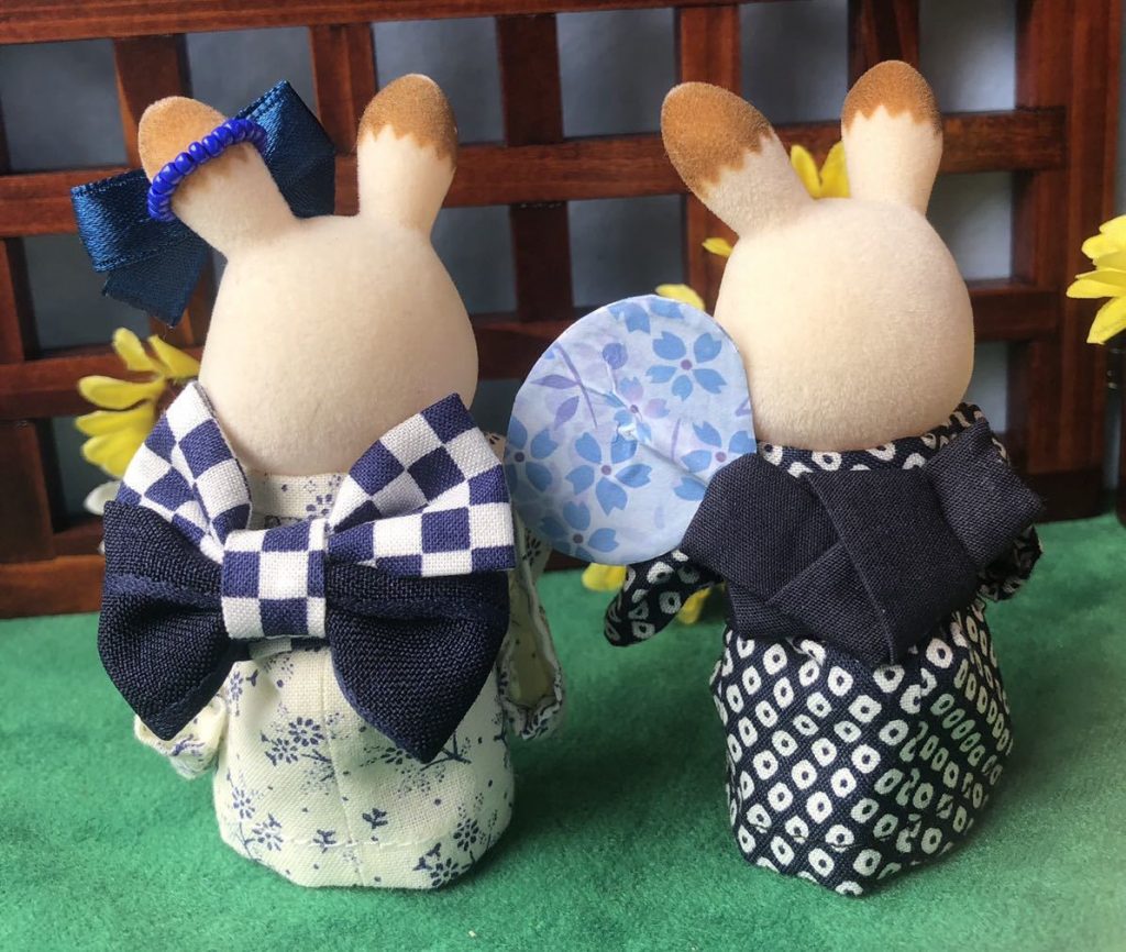 HANDMAD KIMONO FOR MONOTONE CHECKERED Calico Critters Sylvanian Families