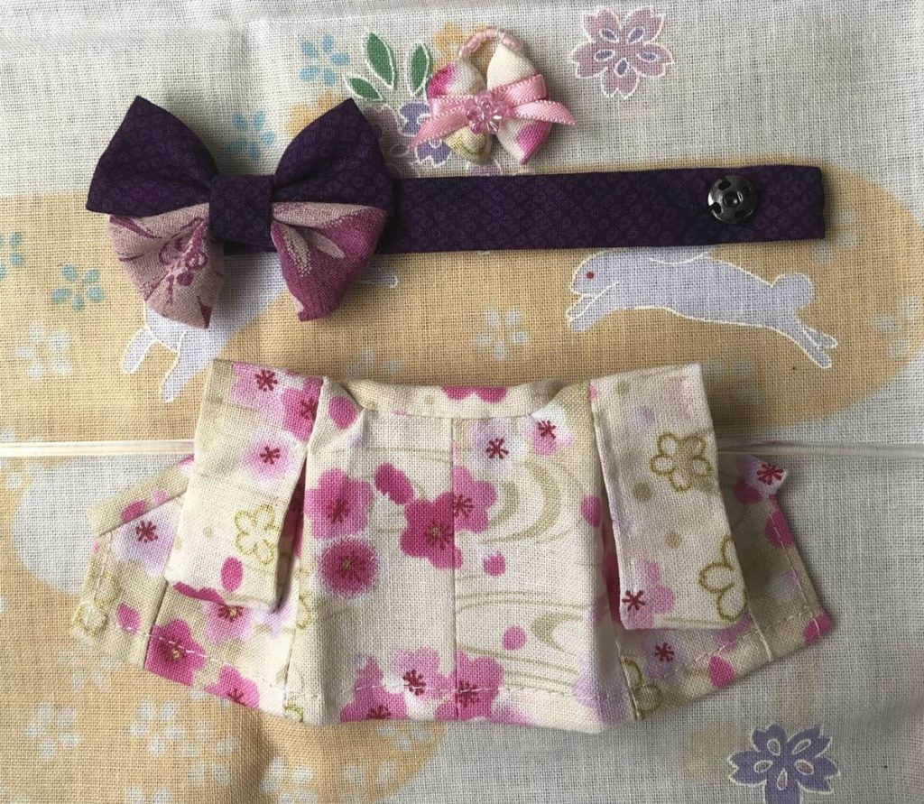 HANDMADE SUMMER KIMONO MOTHER WHITE FLORAL Calico Critters Sylvanian Families