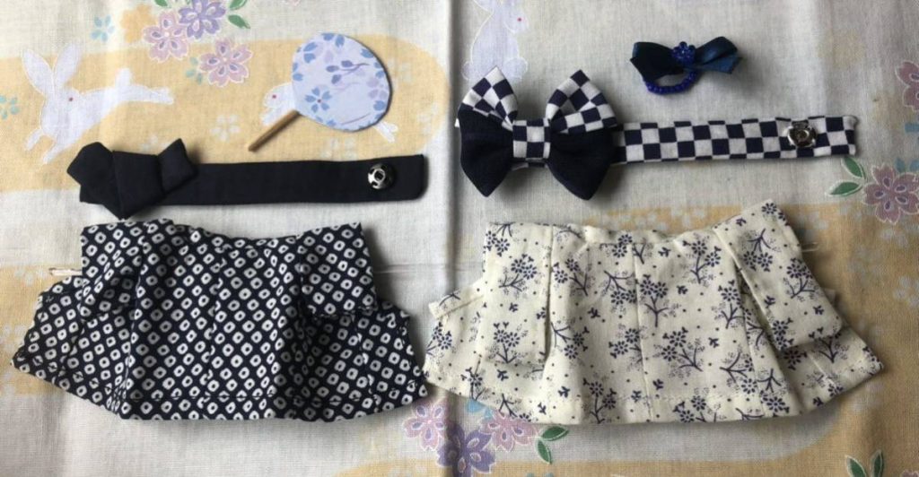 HANDMAD KIMONO FOR MONOTONE CHECKERED Calico Critters Sylvanian Families