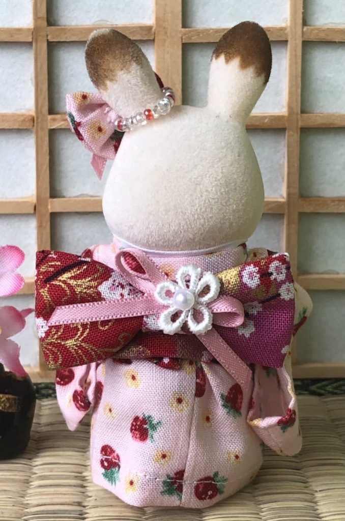HANDMADE KIMONO MOTHER PINK STRAWBERRY Calico Critters Sylvanian Families