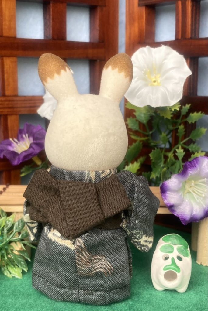 HANDMADE SUMMER KIMONO FOR FATHER DARK BROWN Calico Critters Sylvanian Families