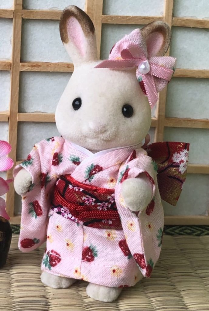 HANDMADE KIMONO MOTHER PINK STRAWBERRY Calico Critters Sylvanian Families