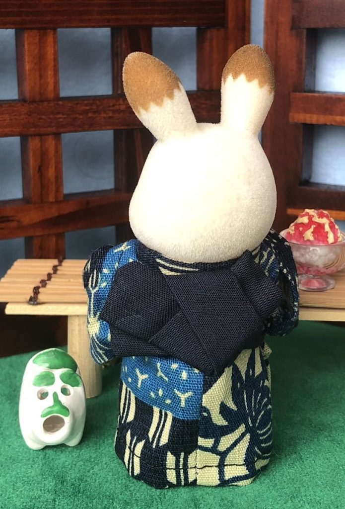 HANDMADE SUMMER KIMONO FOR FATHER NAVY BLUE Calico Critters Sylvanian Families