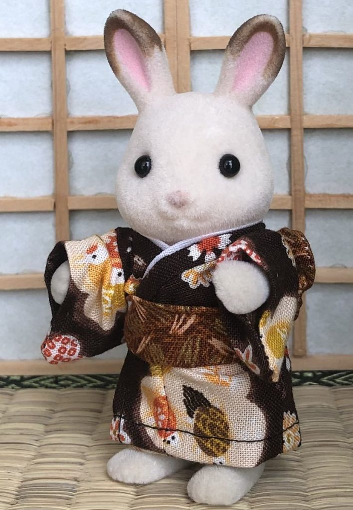 HANDMADE KIMONO FOR ADULT BROWN / ORANGE Calico Critters