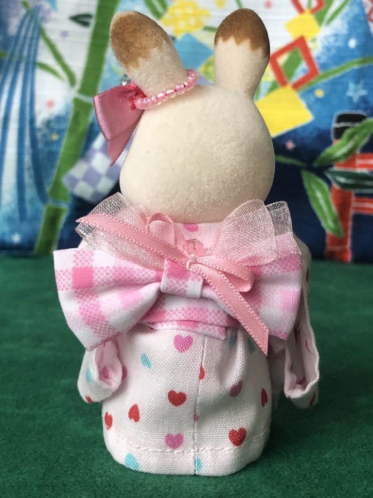 HANDMADE KIMONO FOR MOTHER PINK HEART Calico Critters Sylvanian Families