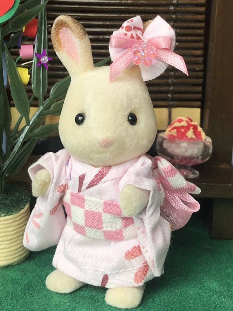 HANDMADE SUMMER KIMONO GIRL PINK DRAGONFLY Calico Critters Sylvanian Families
