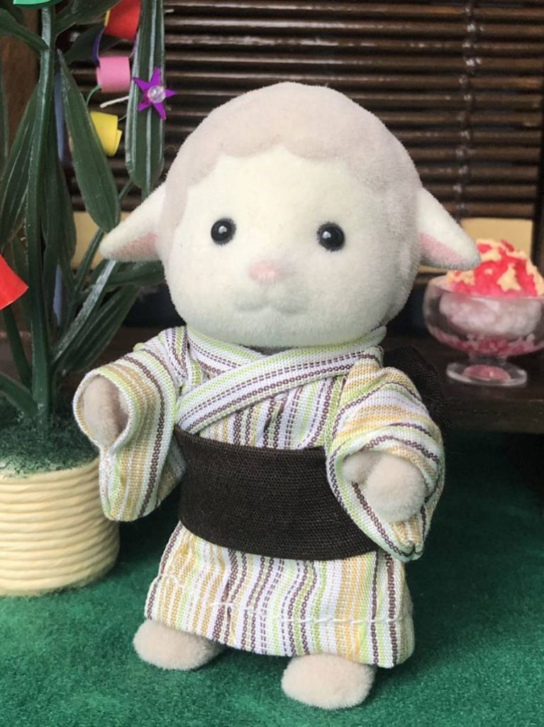 HANDMADE SUMMER KIMONO BOY STRIPES Calico Critters Sylvanian Families