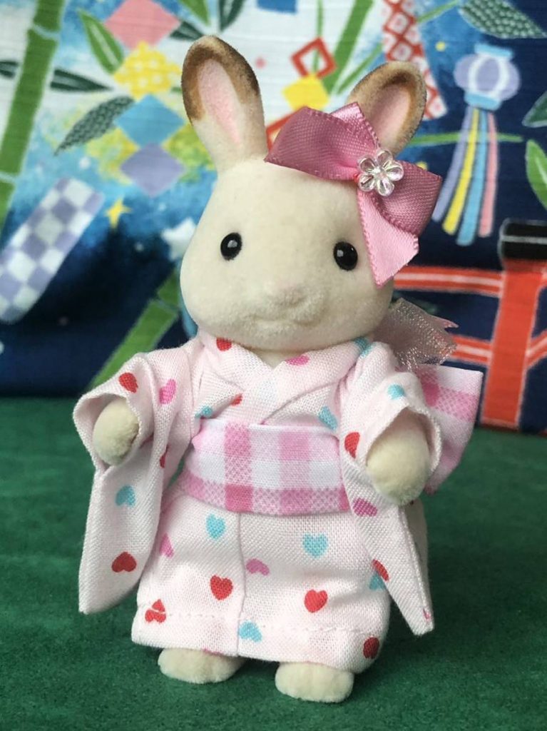 HANDMADE KIMONO FOR MOTHER PINK HEART Calico Critters Sylvanian Families