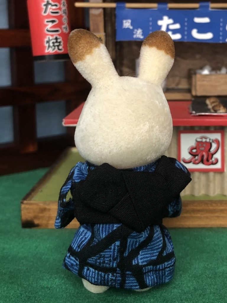 HANDMADE KIMONO BOY DARK BLUE & BLUE Calico Critters Sylvanian Families