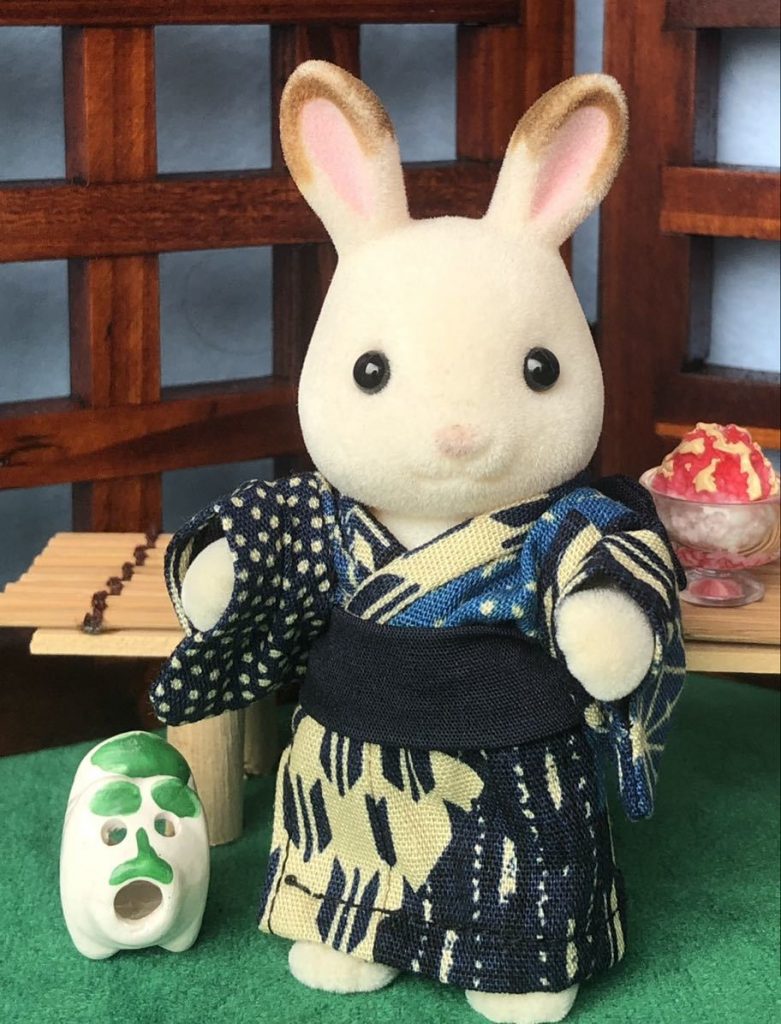 HANDMADE SUMMER KIMONO FOR FATHER NAVY BLUE Calico Critters Sylvanian Families