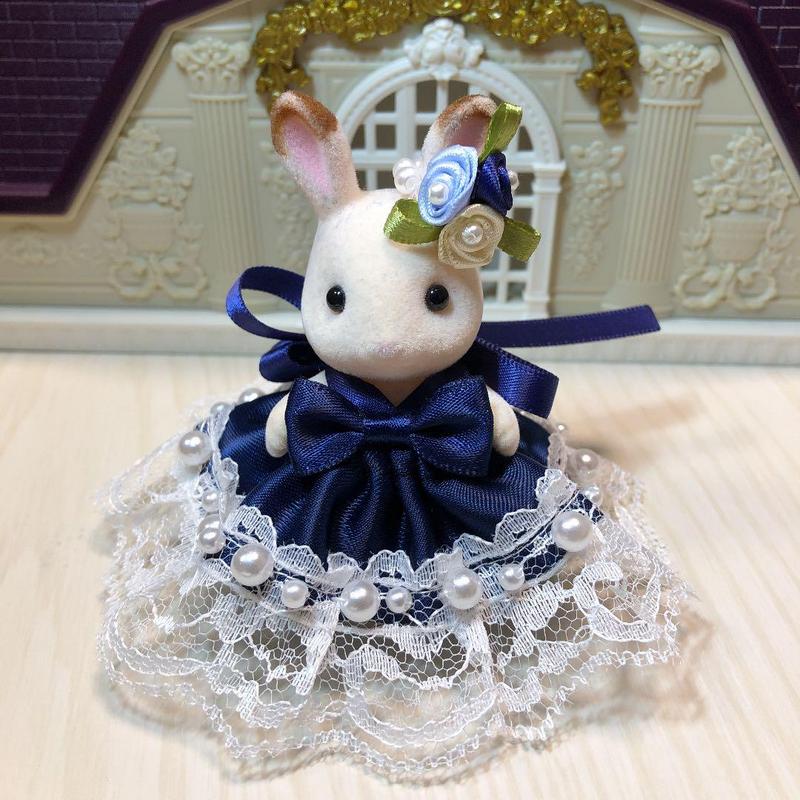 NAVY HANDMADE DRESS FOR GIRL Calico Critters Sylvanian Families