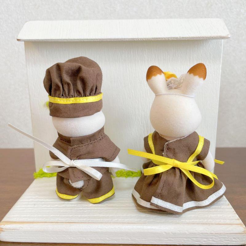 HANDMADE WAITRESS & CHEF DRESS FOR MOTHER AND FATHER Japan Sylvanian Families