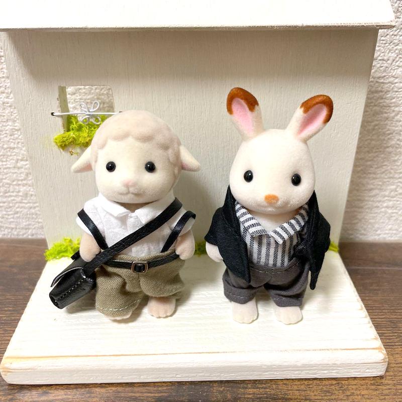 ENSEMBLE DE ROBE FAIT MAIN POUR PÈRE Époque Japon Sylvanian Families