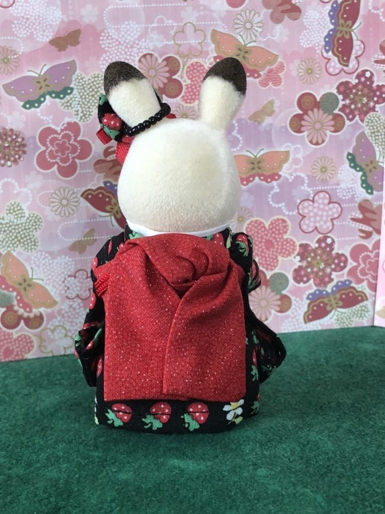 HANDMADE KIMONO FOR MOTHER BLACK STRAWBERRIES Japan handmade