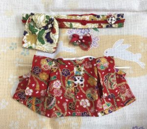 HANDMADE KIMONO FOR MOTHER RED Japan handmade