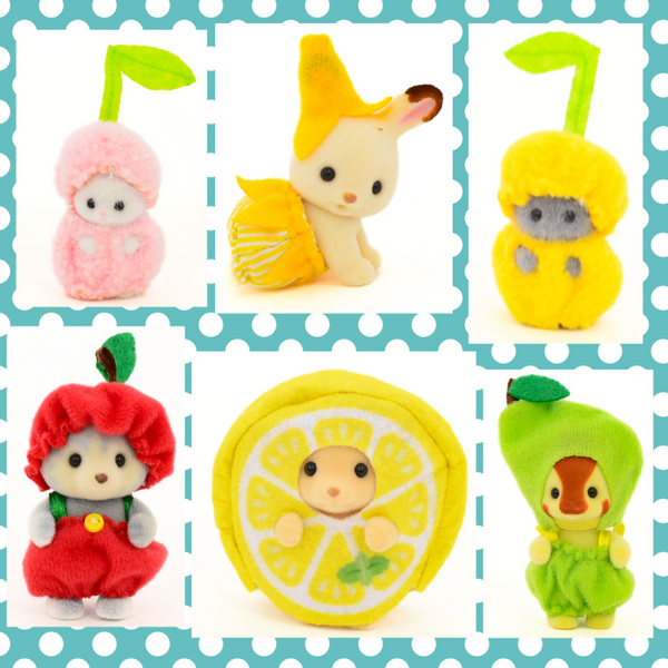 BABY FRUIT PARTY SERIES COMPLETE 6 FIGURE SET Epoh Japan Sylvanian Families