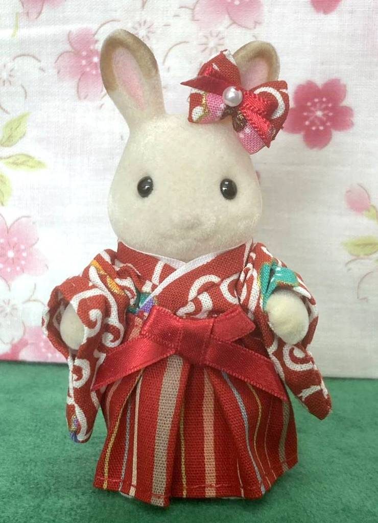 HANDMADE KIMONO HAKAMA FOR MOTHER RED FLORAL Japan handmade