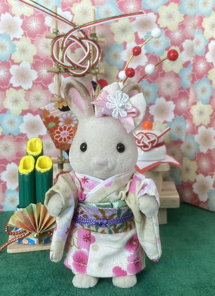 HANDMADE KIMONO FOR MOTHER SAKURA WHITE/PURPLE Japan handmade