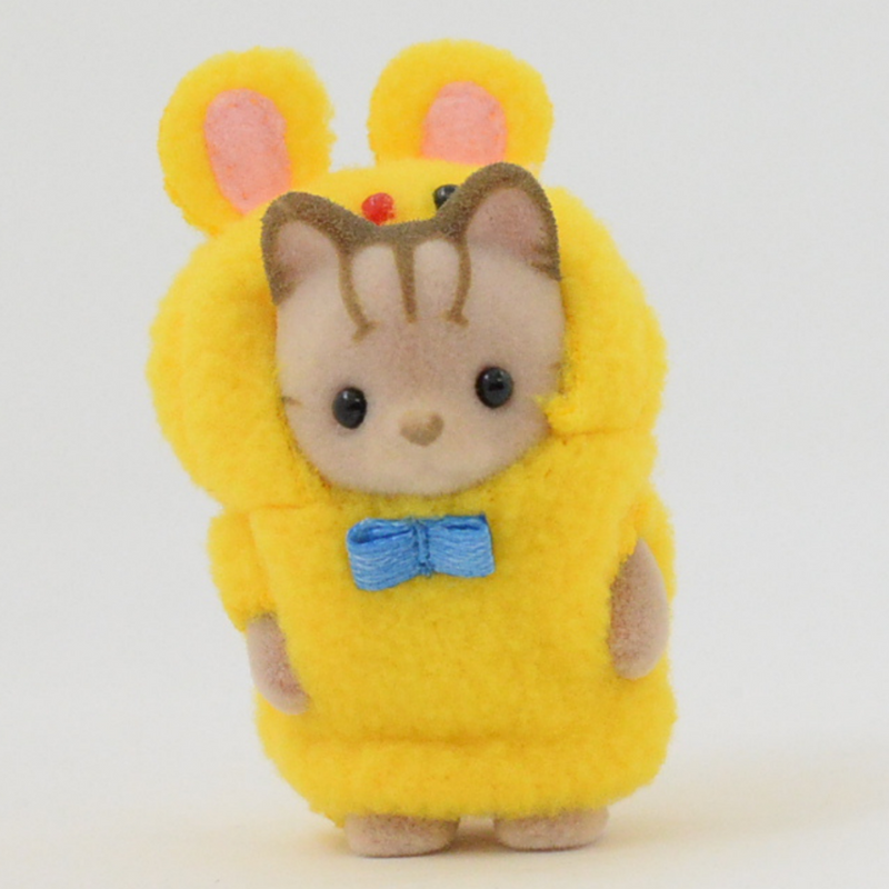 35th Anniversary STRIPED CAT BABY IN YELLOW BEAR COSTUME Sylvanian Families