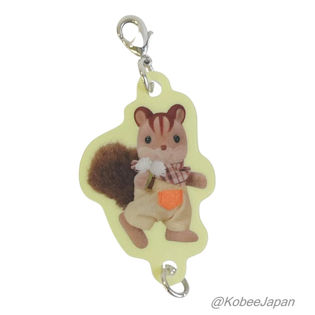 Porte-Clés Breloques Acryliques Recto-Verso Garçon Écureuil Walnut Exposition 40e Anniversaire 2025 Sylvanian Families Calico Critters