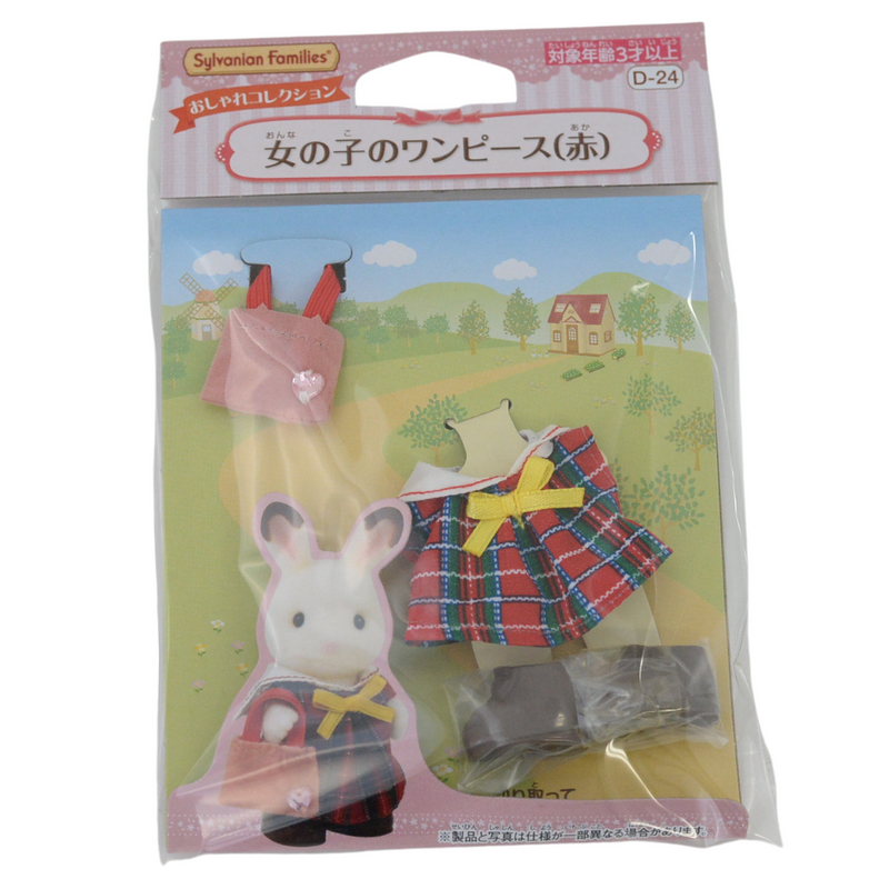 RED ONE-PIECE FOR GIRLS D-24 Epoch Sylvanian Families