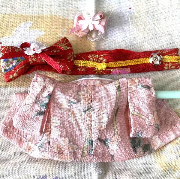 HANDMADE KIMONO FOR GIRL SAKURA PINK/RED Japan handmade