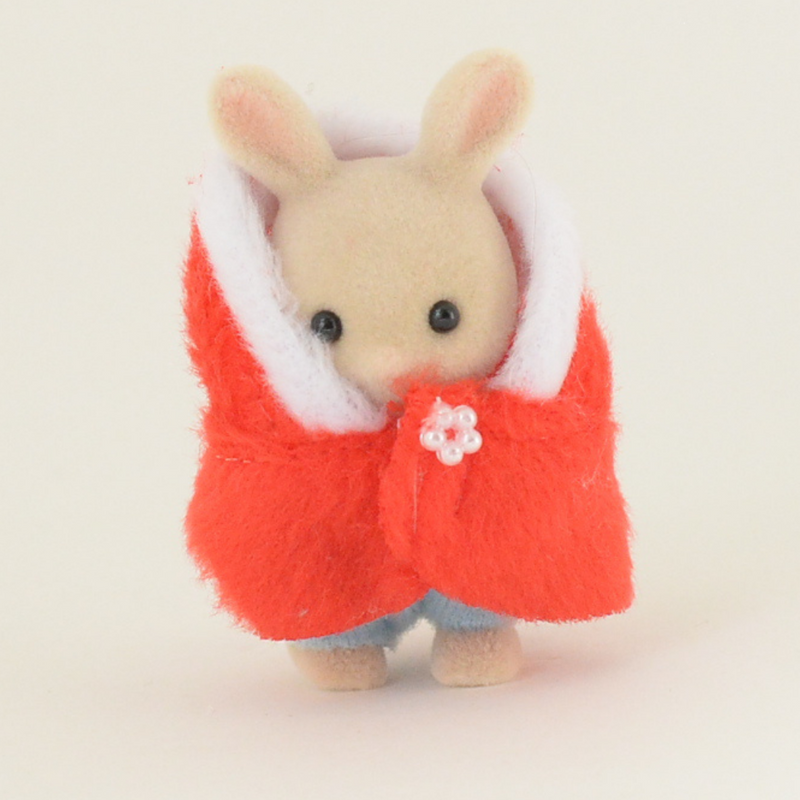 MILK RABBIT BABY IN CHRISTMAS COAT Japan Sylvanian Families