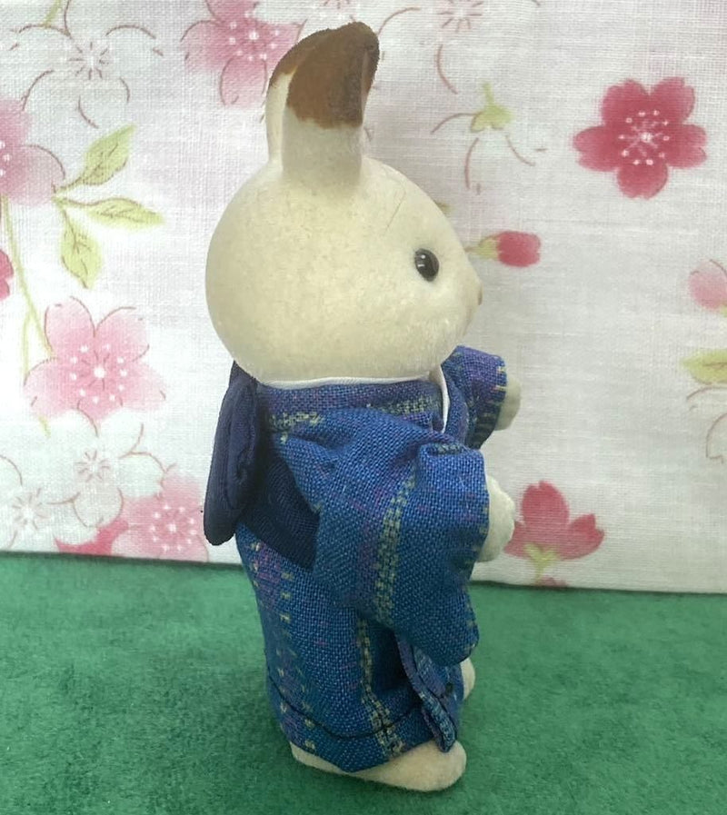 HANDMADE KIMONO FOR FATHER BLUE STRIPED Japan handmade