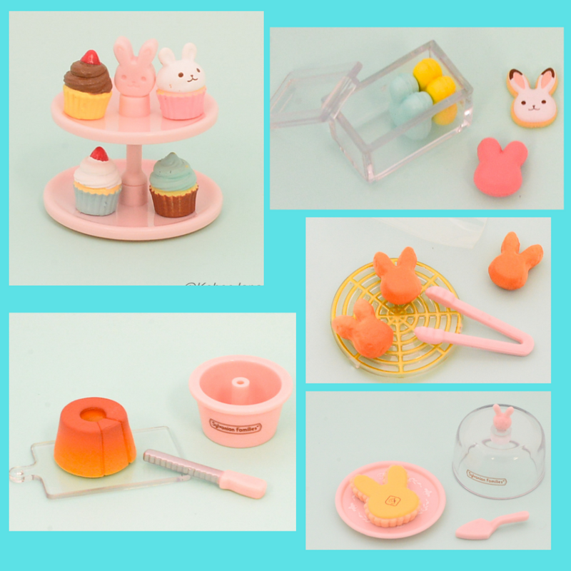 CAPSULES TOY PATISSERIE CAKE 2 5pc Set DESSERT Epoch Japan  Sylvanian Families