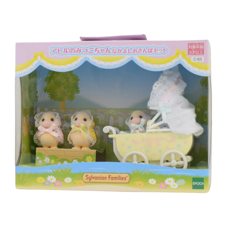 DUCK TRIPLETS PRAM SET C-63 Japan Sylvanian Families