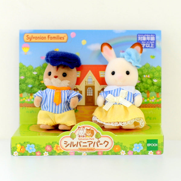 SQUIRREL & CHOCOLATE RABBIT BABY PAIR Sylvanian Park Ibaraido Sylvanian Families