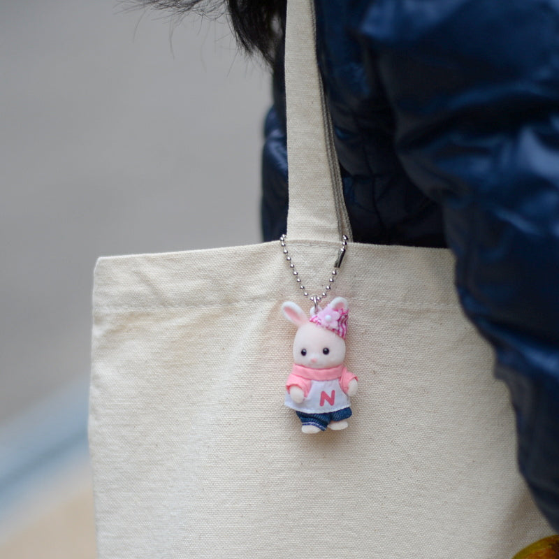 Wildflower Rabbit Nonohana Key Chain Denim Sylvanian Families Calico Critters