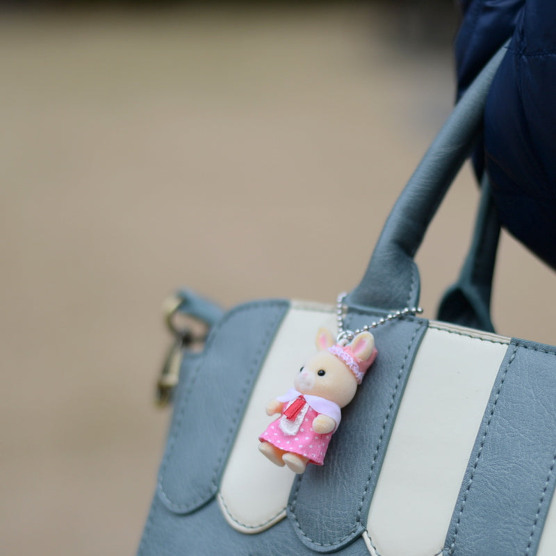 HANAZONO RABBIT KEY CHAIN PINK Fukuoka Regional Sylvanian Families