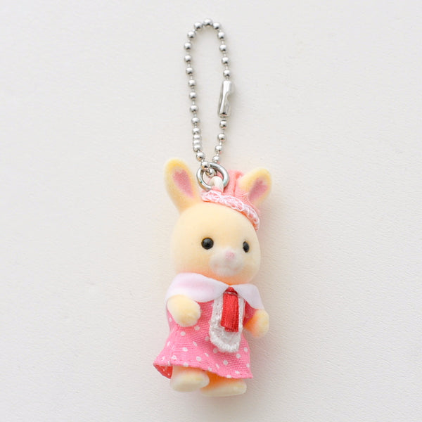 HANAZONO RABBIT KEY CHAIN PINK Fukuoka Regional Sylvanian Families