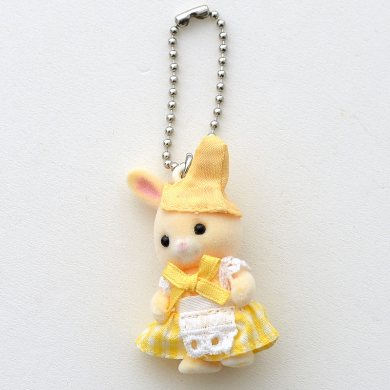 HANAZONO RABBIT KEY CHAIN YELLOW Fukuoka Regional Sylvanian Families