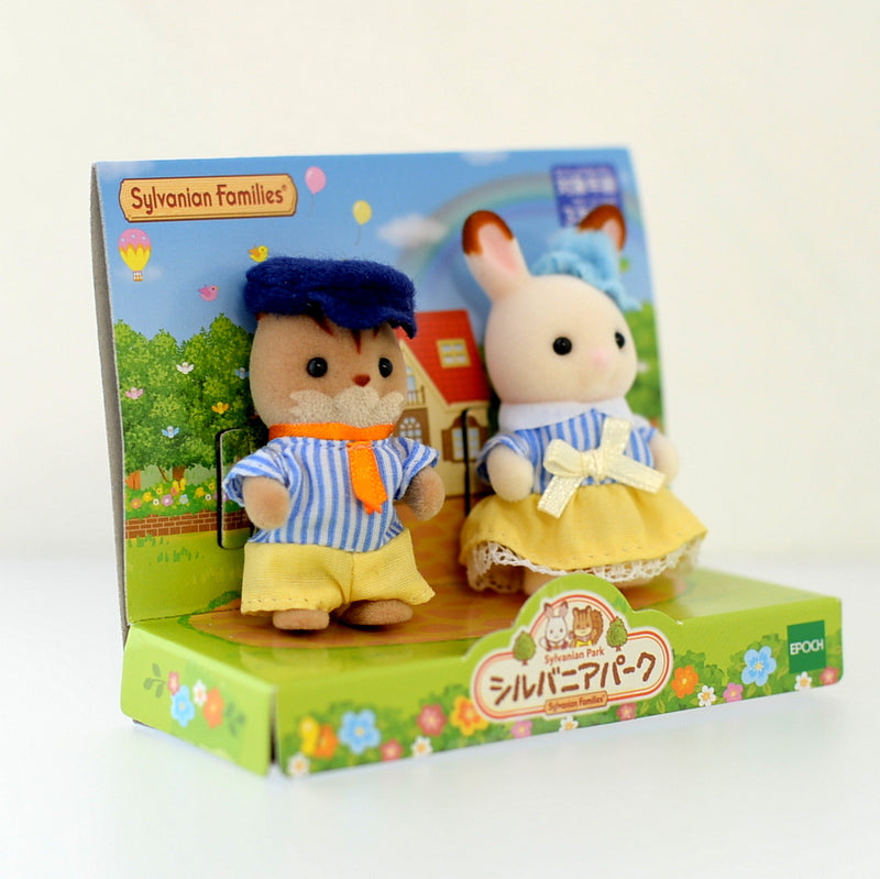 SQUIRREL & CHOCOLATE RABBIT BABY PAIR Sylvanian Park Ibaraido Sylvanian Families