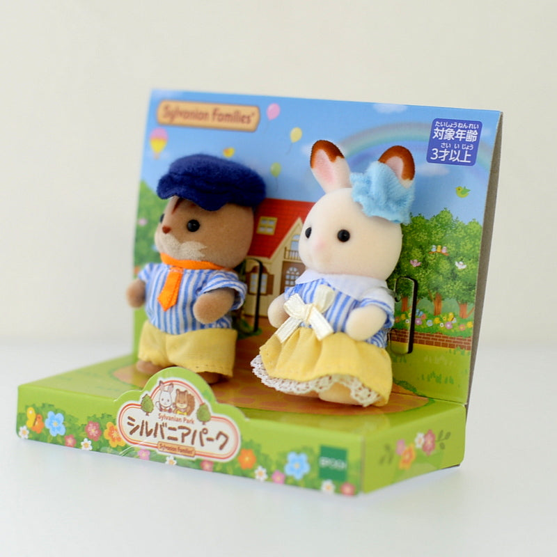 SQUIRREL & CHOCOLATE RABBIT BABY PAIR Sylvanian Park Ibaraido Sylvanian Families