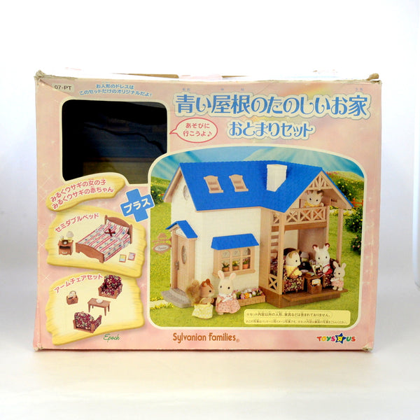 [Used] BLUE ROOF HOUSE SLEEP OVER SET 07-PT Epoch Japan Calico Sylvanian Families