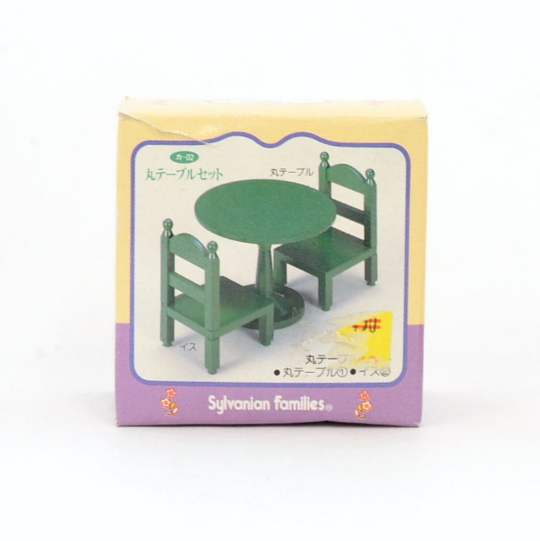 [Used] GREEN ROUND TABLE SET KA-02 Retired Epoch Japan Sylvanian Families