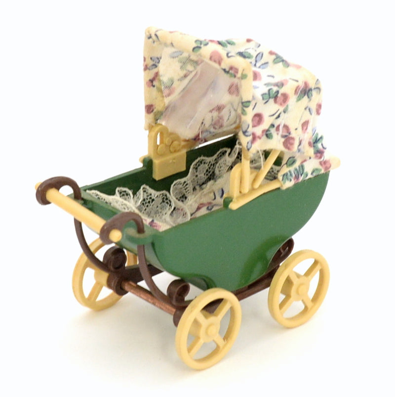 [Used] GREEN STROLLER KA-15 Epoch Japan Sylvanian Families