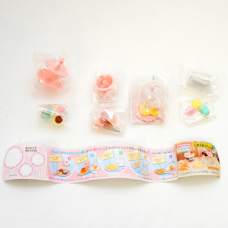 CAPSULES TOY PATISSERIE CAKE  4pc Set DESSERT Epoch Japan  Sylvanian Families