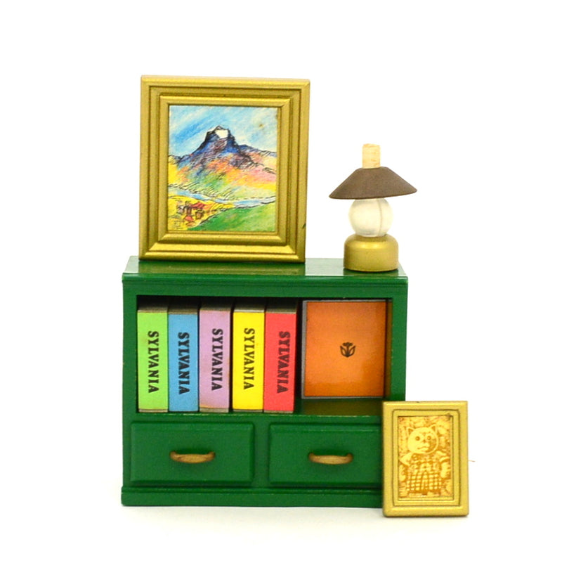 [Used] GREEN BOOKSHELF SET KA-05 Japan Sylvanian Families