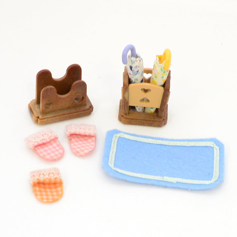 [Used] SLIPPER AND UMBRELLA STAND SET Vintage 1999 Epoch Japan Sylvanian Families